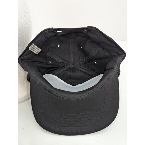 VAC-CON Graphic Logo Men Black Wide Brim Braid Adjustable Snapback Cap Hat - Picture 7 of 8